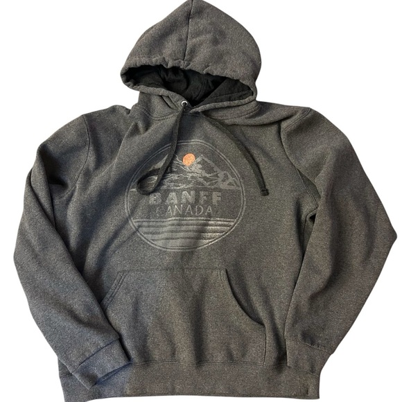 Banff National Park Gray Hooded Sweatshirt - Picture 1 of 4